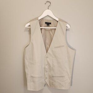 Structure Mens Vest Tan Business Casual Neutral Retro Suit Layer - Size XL
